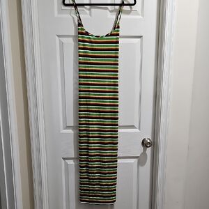 Fashion Nova Black and Yellow Sheath Maxi Dress